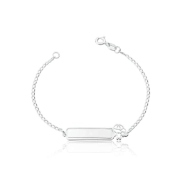 Pulseira plaquinha infantil menino - Prata 925 Produto - Pulseira plaquinha infantil menino - Prata 925