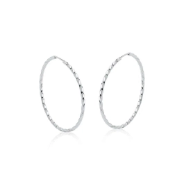 Produto - Brinco argola redonda fio torcido 25mm prata 925