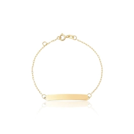 Pulseira Infantil de Ouro 18k Veneziana Longa com Chapinha Produto - Pulseira Infantil de Ouro 18k Veneziana Longa com Chapinha