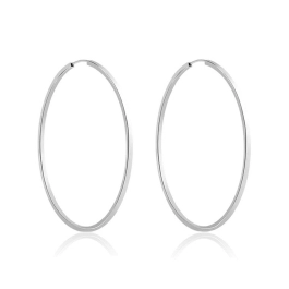 Produto - Brinco Argola Grande fio quadrado 50mm Prata 925