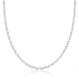 Corrente cordão cadeado elo redondo Italiano 70cm X 3mm prata 925 Produto - Corrente cordão cadeado elo redondo Italiano 70cm X 3mm prata 925