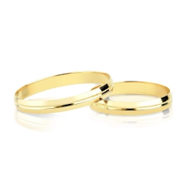 Aliança de Ouro 18k 3mm com Friso Central Produto - Aliança de Ouro 18k 3mm com Friso Central