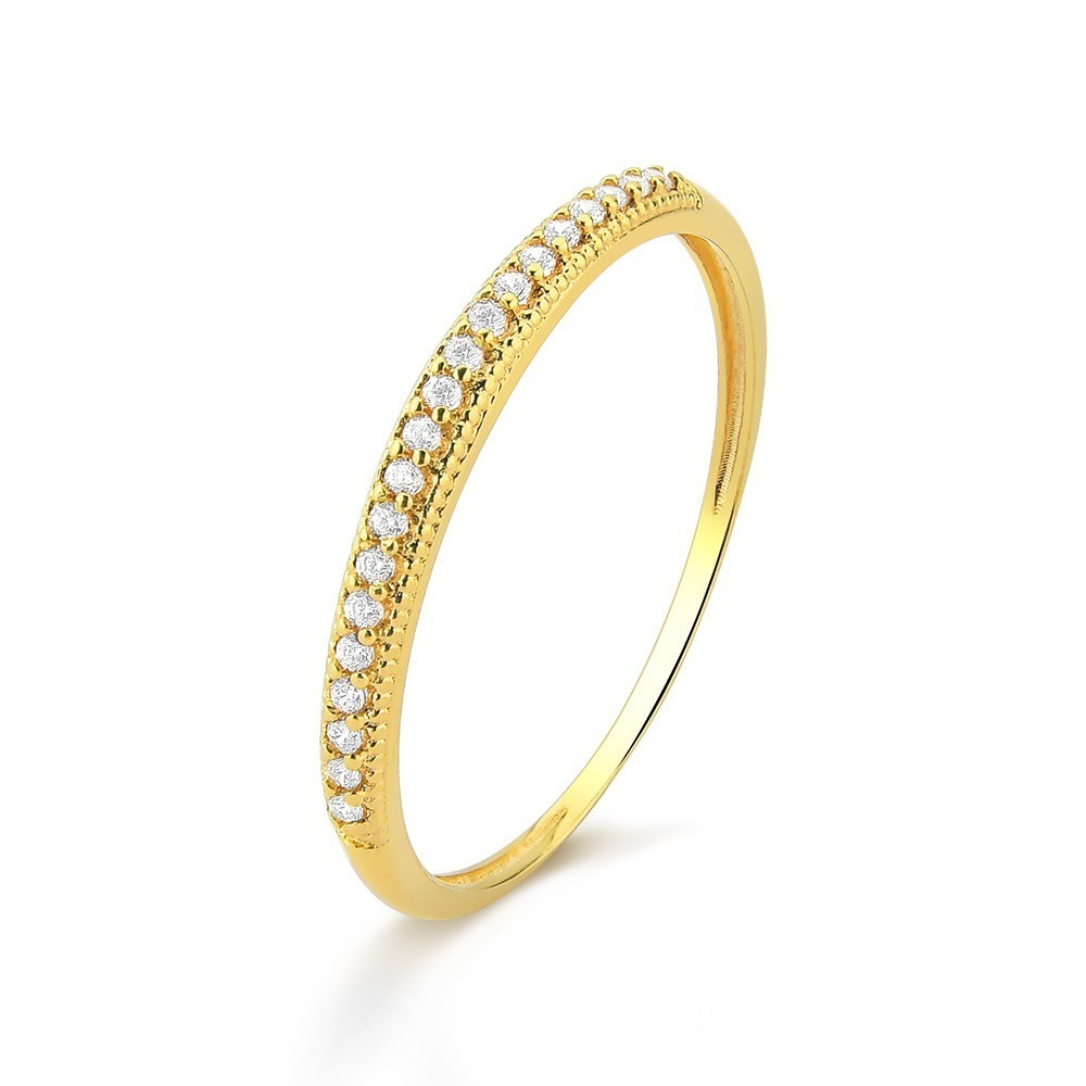 Produto - Anel de Ouro 18k Aparador Meia Aliança