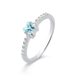 Anel Carrê de Prata 925 Topázio Azul Natural Produto - Anel Carrê de Prata 925 Topázio Azul Natural