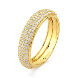 Produto - Anel de Ouro Feminino Meia Aliança Larga 5mm