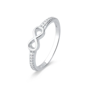 Anel de Prata 925 Infinito e com Zircônias Cravejadas Produto - Anel de Prata 925 Infinito e com Zircônias Cravejadas
