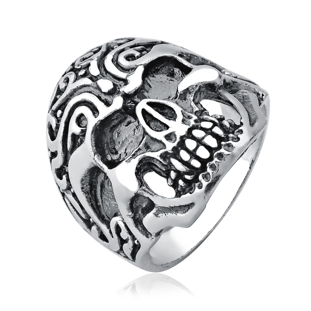 Produto - Anel Masculino de Prata 925 Caveira Detalhada Envelhecido