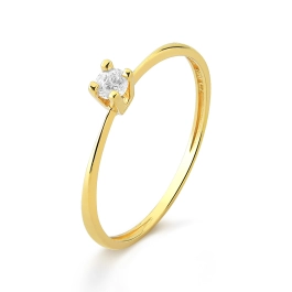 Anel Solitário em ouro 18k Produto - Anel Solitário em ouro 18k