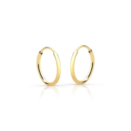 Produto - Argola Feminina de Ouro 18k Redonda 1mm Fio Redondo
