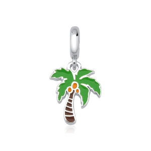 Berloque de Prata 925 Coqueiro Resinado Produto - Berloque de Prata 925 Coqueiro Resinado