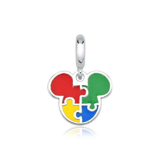 Berloque de Prata 925 Mickey Autismo Produto - Berloque de Prata 925 Mickey Autismo