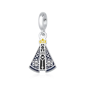 Berloque de Prata 925 Nossa Senhora Aparecida Resinada Produto - Berloque de Prata 925 Nossa Senhora Aparecida Resinada