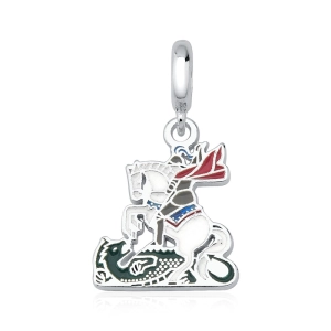 Berloque de Prata 925 São Jorge Resinado Produto - Berloque de Prata 925 São Jorge Resinado