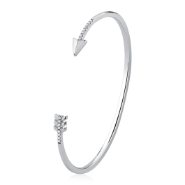 Produto - Bracelete Feminino de Prata 925 Flecha com Zircônias 6cm