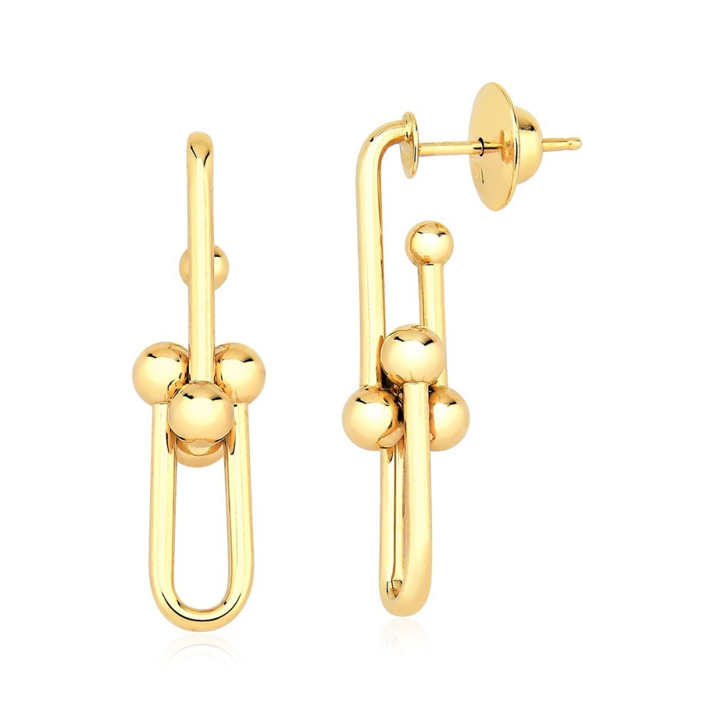 Produto - Brinco de Ouro 18k Elos Graduados
