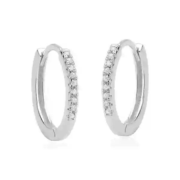 Produto - Brinco de Prata 925 Click Cravejada com 14mm