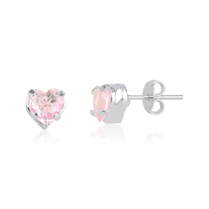 Produto - Brinco Feminino de Prata 925 Coração Galeria com 6mm