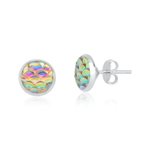 Produto - Brinco Feminino de Prata 925 Escama de Peixe Furta
