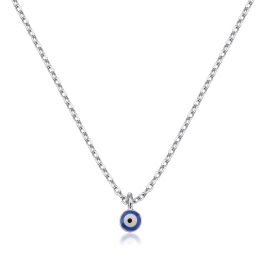 Produto - Colar feminino de prata 925 com banho de ródio | Olho grego