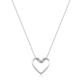 Produto - Colar Feminino de Prata 925 Veneziana com Coração Vazado