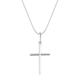 Produto - Cordão de Prata 925 Corrente Veneziana 70cm com Pingente Cruz Palito
