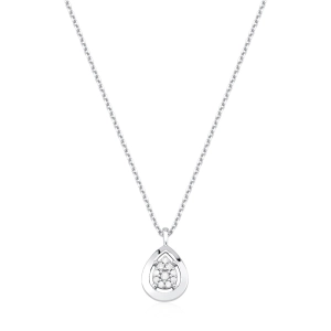 Produto - Colar Gota com Diamantes em Ouro Branco 18k - 750