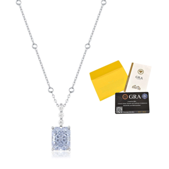Produto - Colar Moissanite de Prata 925 Bolinhas e Ponto de Luz