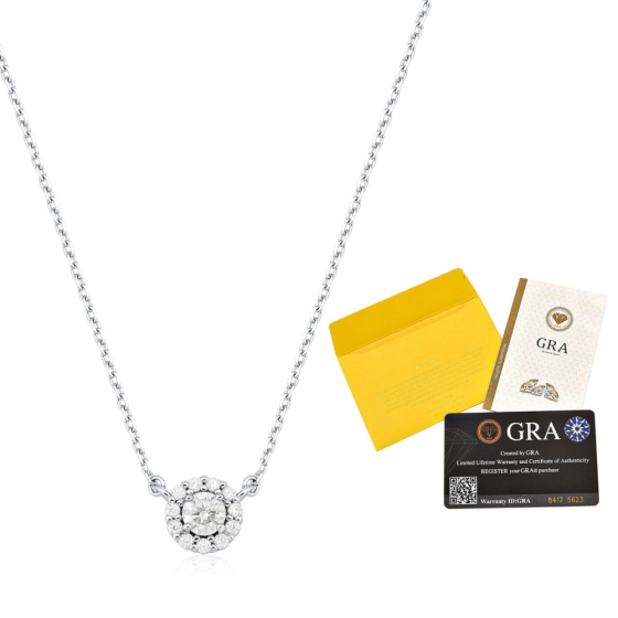 Produto - Colar Moissanite de Prata 925 Ponto de Luz Cravejado