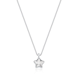 Produto - Colar Feminino de Prata 925 Ponto de Luz Estrela 