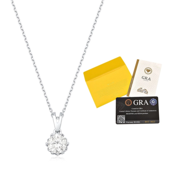 Produto - Colar Ponto de Luz Moissanite em Prata 925 com 1ct e 6,5mm