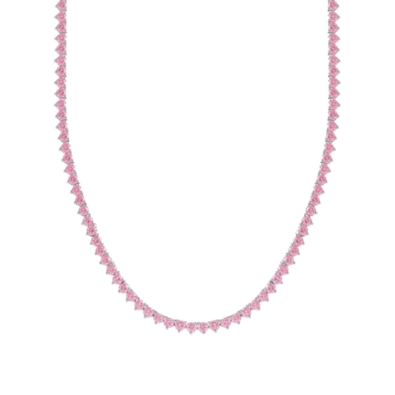 Produto - Colar Riviera de Prata 925 com Zircônias em Rosa Claro