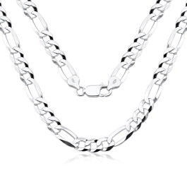 Corrente Prata 925 de Lei Cordão Maciço 3x1 60cm 8mm Produto - Corrente Prata 925 de Lei Cordão Maciço 3x1 60cm 8mm