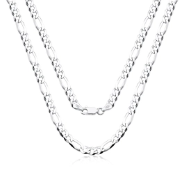 Cordão de Prata Masculino 3x1 Fígaro 60cm 4,5mm Produto - Cordão de Prata Masculino 3x1 Fígaro 60cm 4,5mm