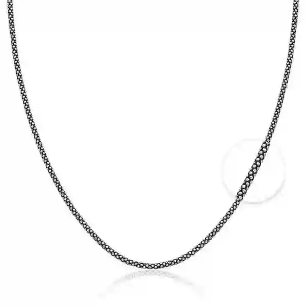 Produto - Corrente Feminina de Prata 925 Pipoca Envelhecida Bali com 80cm