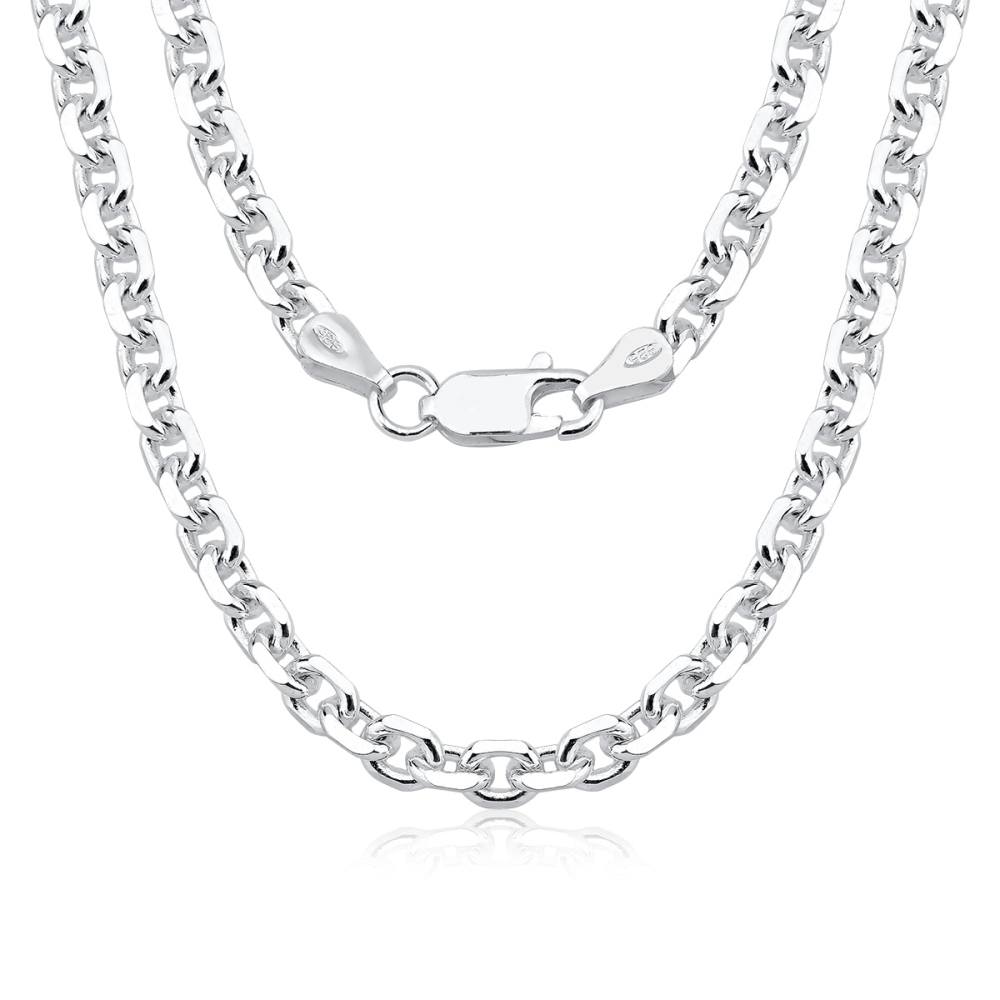 Corrente Masculina de Prata 925 Elo Quadrado 6mm Produto - Corrente Masculina de Prata 925 Elo Quadrado 6mm