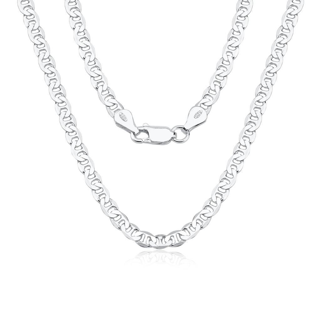 Corrente Masculina de Prata 925 Piastrine com 4mm Produto - Corrente Masculina de Prata 925 Piastrine com 4mm