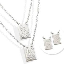 Produto - Escapulário Sagrado Coração Jesus e N. Sra. do Carmo Prata 925