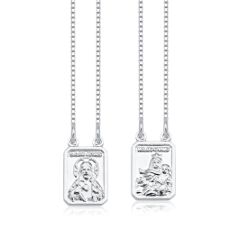 Produto - Escapulário Em Prata 925 Sagr. Coração Jesus / Senhora Carmo