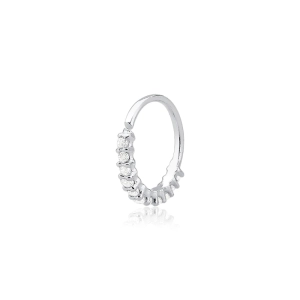 Piercing de Prata 925 Argola Cravejada com 9mm Produto - Piercing de Prata 925 Argola Cravejada com 9mm