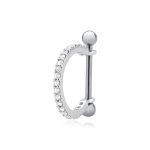 Piercing de Prata 925 Conch Cravejada Produto - Piercing de Prata 925 Conch Cravejada