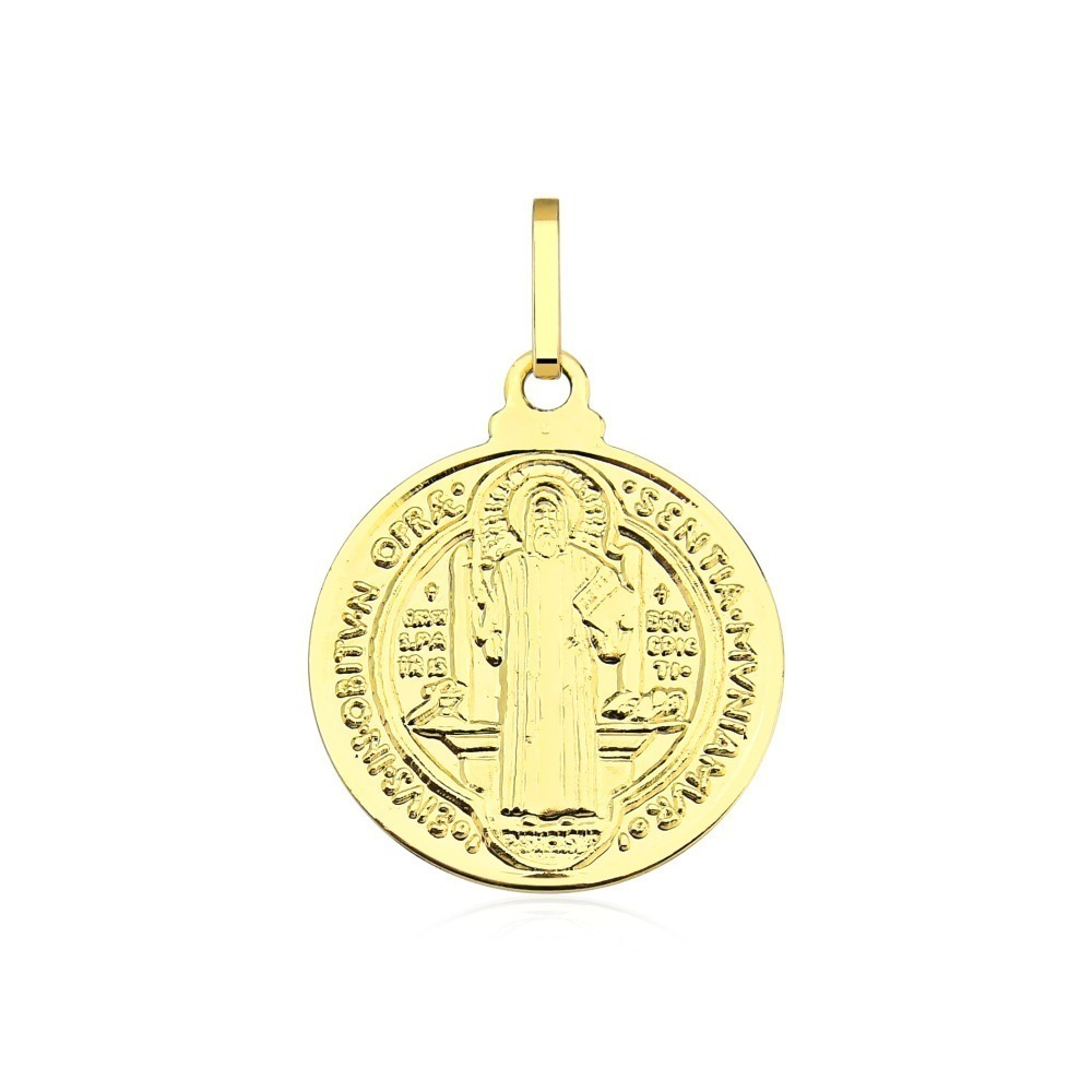 Produto - Pingente de Ouro 18k Medalha São bento Mini 8mm