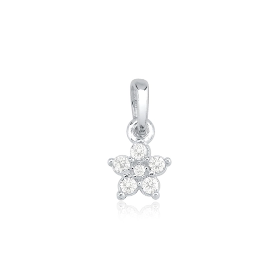 Produto - Pingente de Prata 925 Florzinha com Zircônias