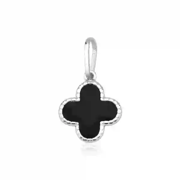 Produto - Pingente de Prata 925 Trevo Onix com 1,2cm