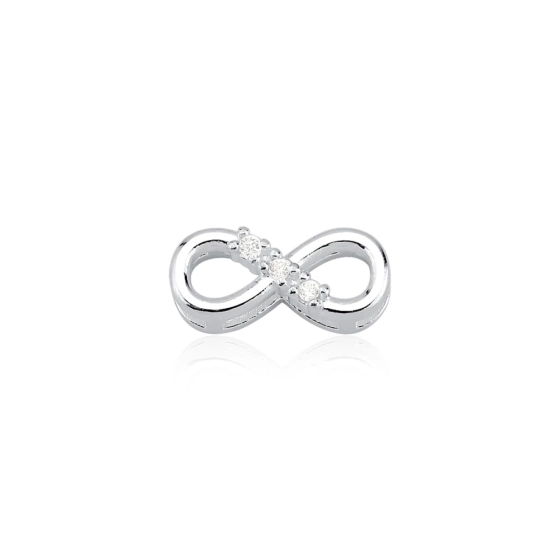 Produto - Pingente Passante de Prata 925 Infinito com Zircônias