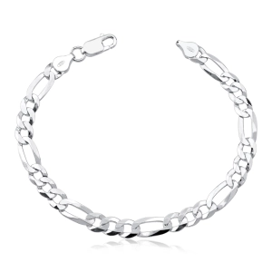 Pulseira 3x1 Italiana 7mm prata 925 Produto - Pulseira 3x1 Italiana 7mm prata 925