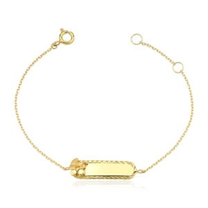 Pulseira de Ouro 18k - Chapinha Infantil com carrinho de bebê Produto - Pulseira de Ouro 18k - Chapinha Infantil com carrinho de bebê