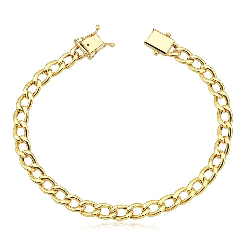 Produto - Pulseira de Ouro 18k Grumet com Fecho Gaveta e 8.58 gramas