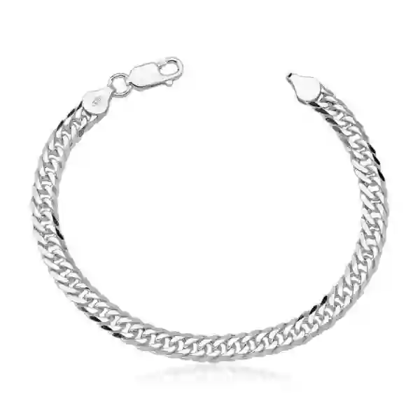 Pulseira italiana grumet dupla 6mm prata 925 21cm Produto - Pulseira italiana grumet dupla 6mm prata 925 21cm