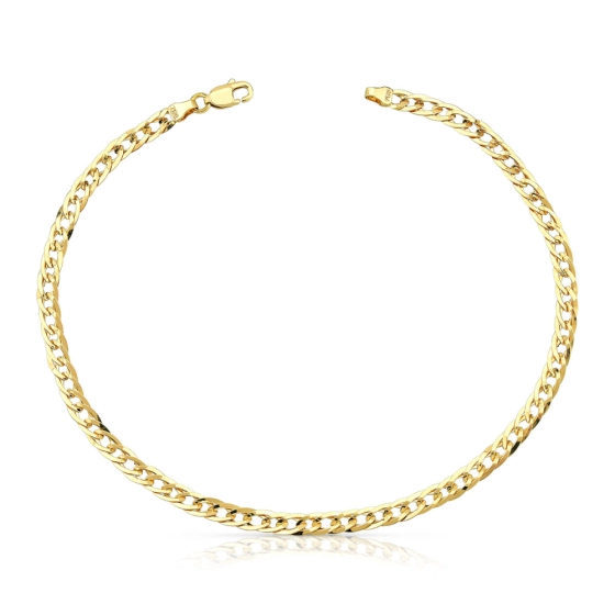 Produto - Pulseira Masculina de Ouro 18k Grumet Dupla com 21cm e 3mm