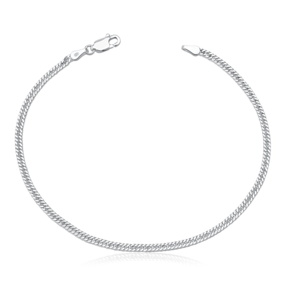 Produto - Pulseira Masculina de Prata 925 Grumet Dupla com 2mm e 21cm